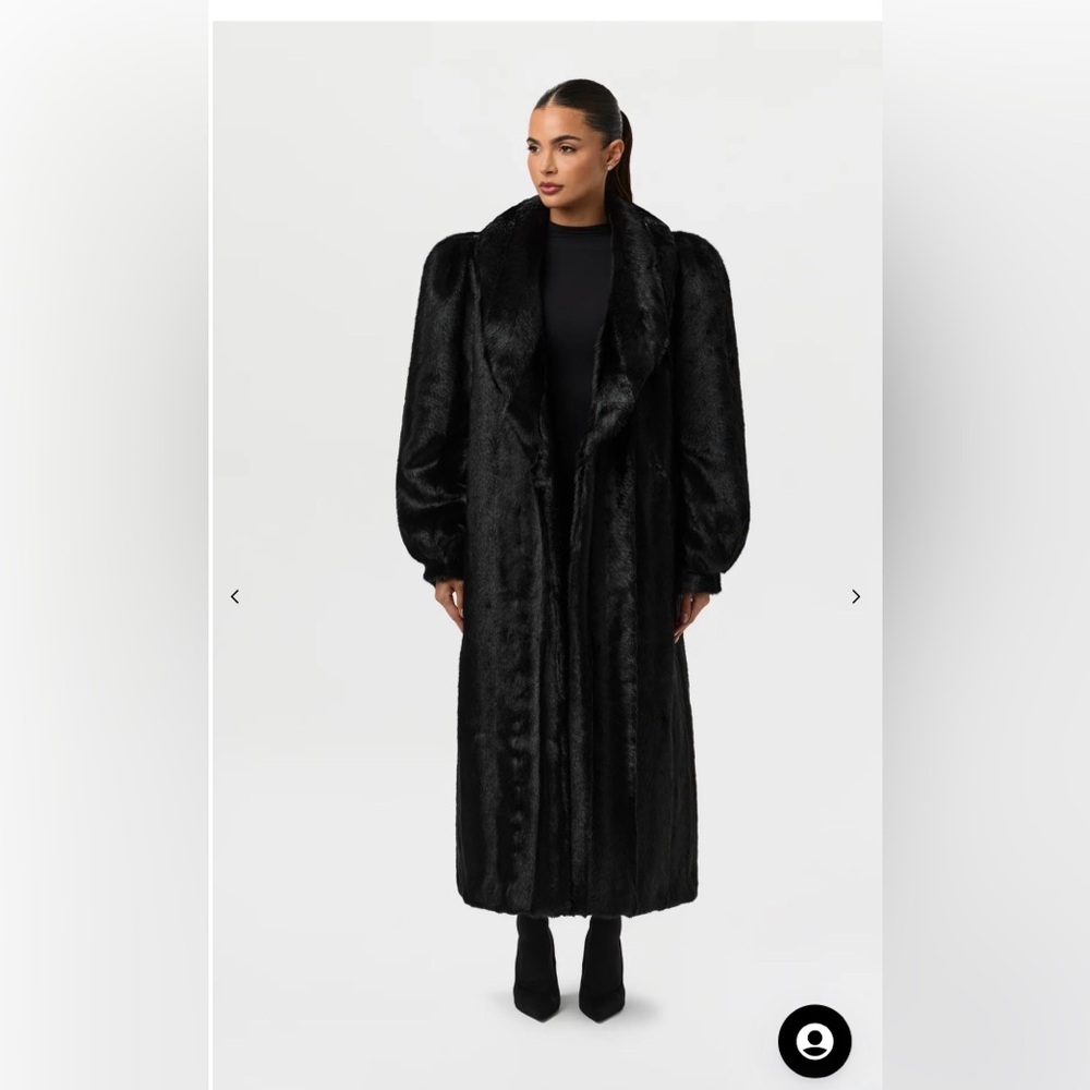 Naked Wardrobe Luxe Black Faux Fur coat
